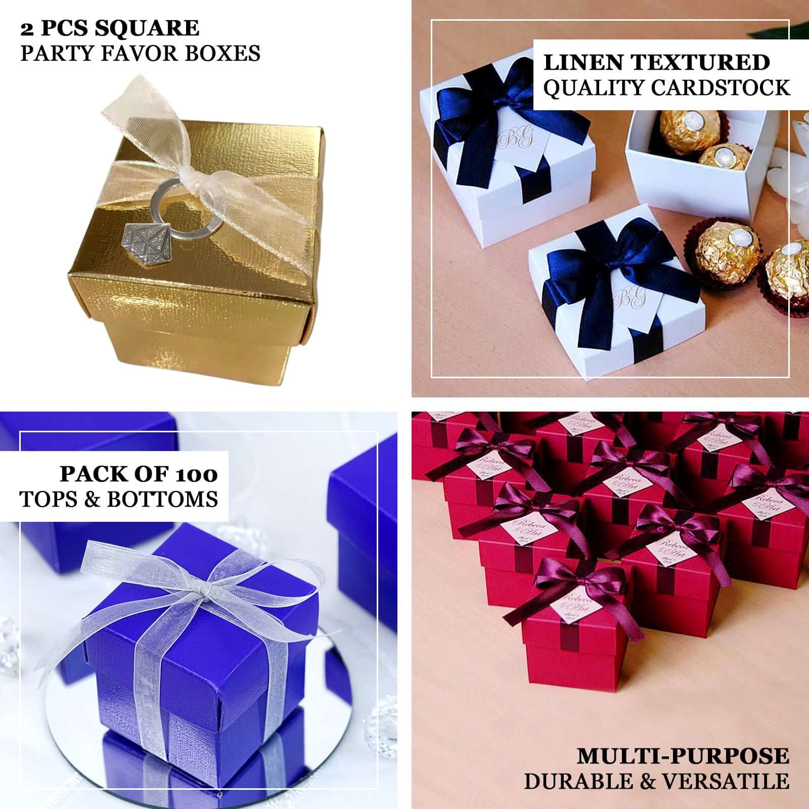 50 Pack 2" Marble Print Party Favor Candy Gift Boxes With Lid - Clearance SALE