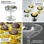 12-Pack Plastic Dessert Cup Candy Dishes Clear - Decorative Mini Pedestal Stands for Treats 2"