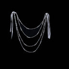 Faux Pearl Beaded 16" Chair Back Garland Sash Iridescent Gatsby-Inspired Style - Pre-Tied Chic Wedding Decor for Chiavari Chairs