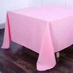 Polyester Square 90"x90" Tablecloth Pink - Wrinkle-Resistant & Durable Table Cover