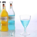 12-Pack Plastic Wine Glasses Clear Short Hollow Stem - Stylish Disposable Cups for Wine 6oz