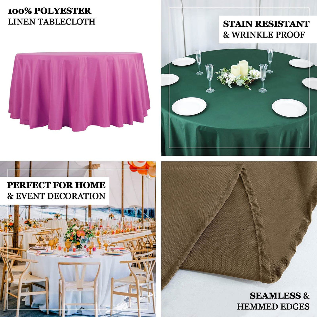 Polyester 132" Round Tablecloth Pink - Seamless Chic Table Cover