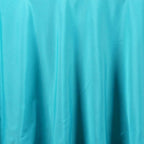 Polyester 120" Round Tablecloth Turquoise - Seamless Wrinkle-Resistant Table Cover