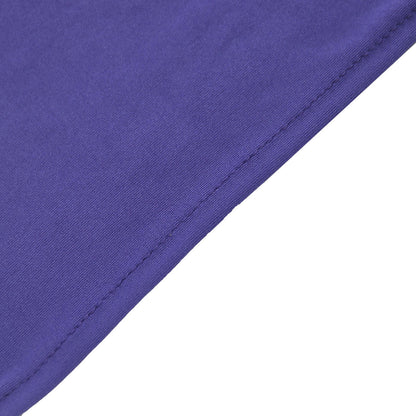 5 Pack Stretch Spandex Chair Sashes Purple - Reusable Chair Bands with Silver Diamond Ring Slide Buckle 5"x14"