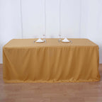 Fitted Polyester 72"x30" Rectangle Tablecloth Gold - Sleek and Durable for Events