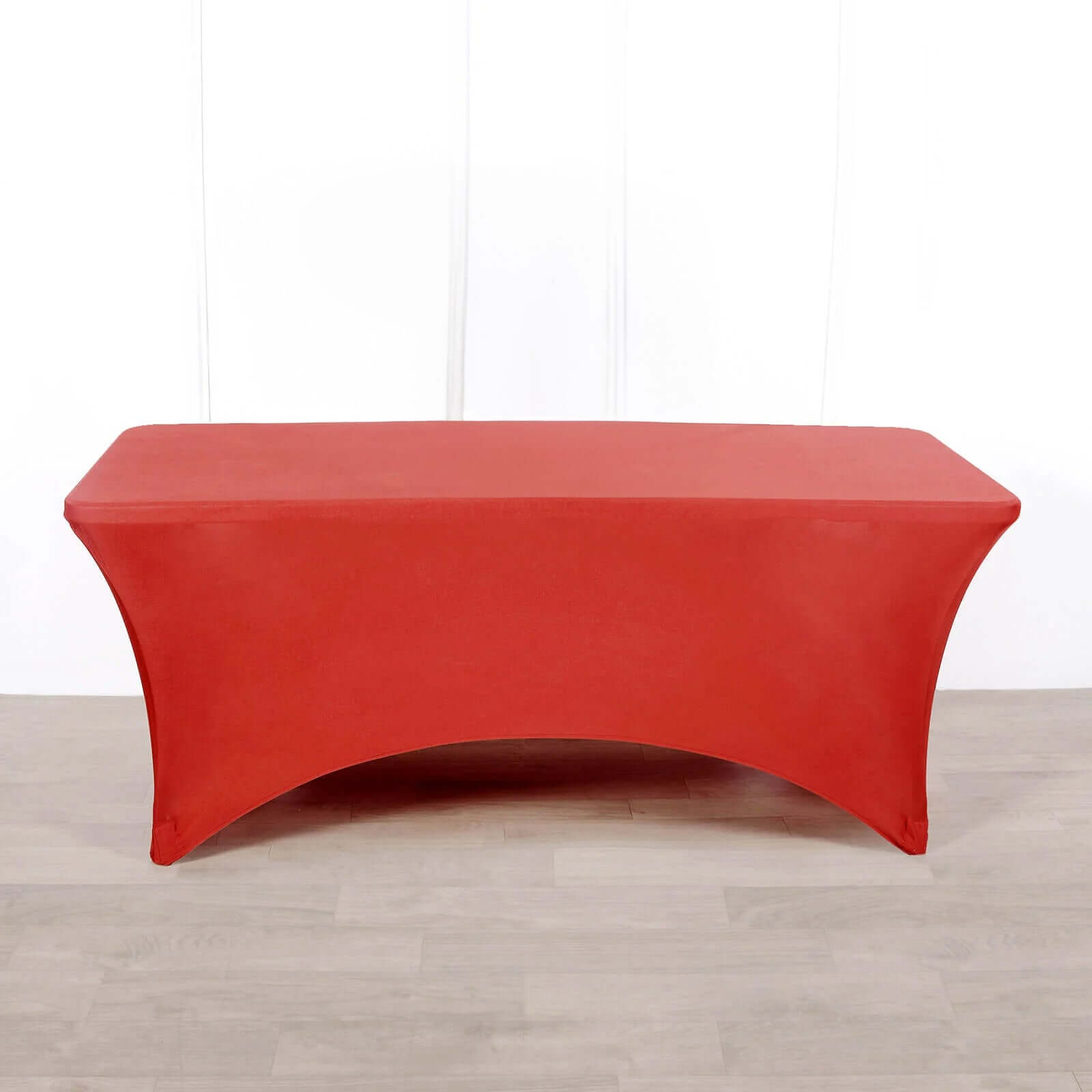 Stretch Spandex 96"x30" Rectangle Table Cover Red - Durable Form-Fitting Tablecloth