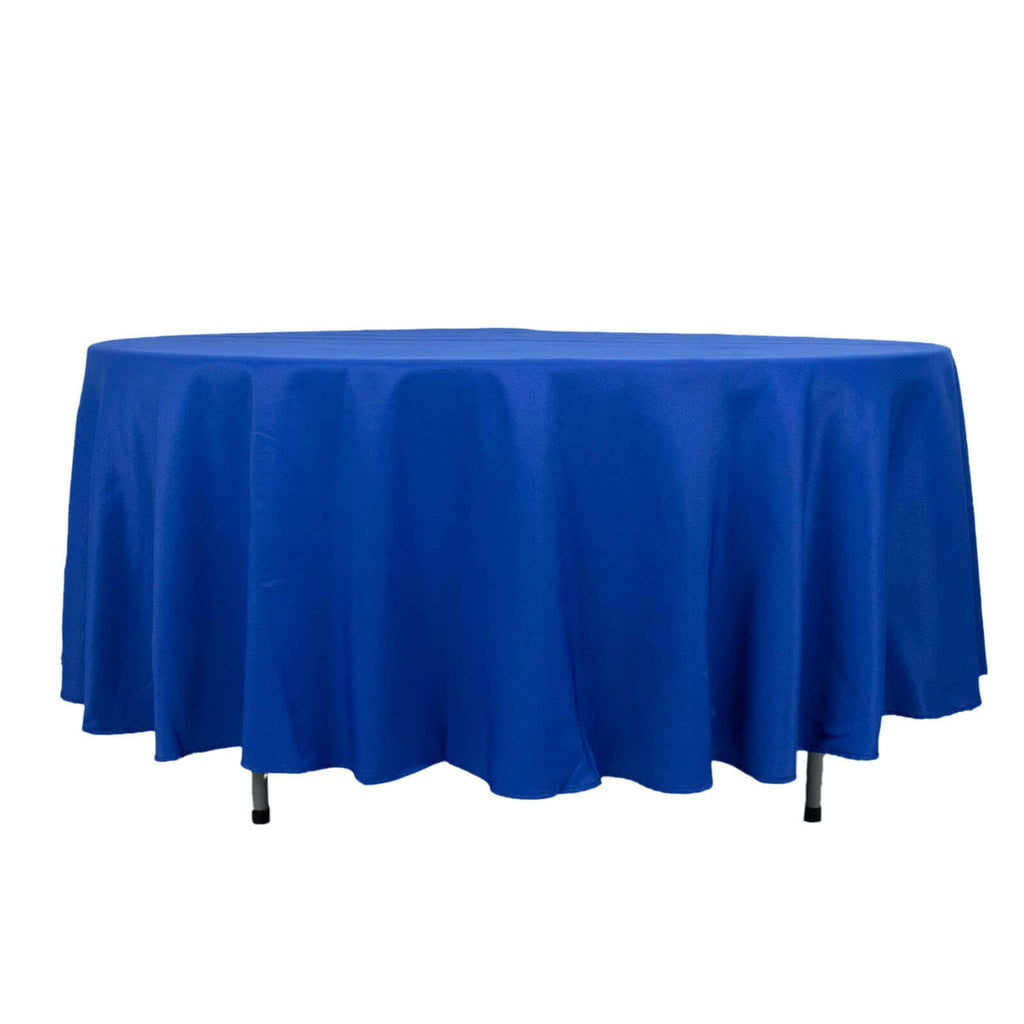 Premium Polyester 108" Round Tablecloth Royal Blue - Wrinkle-Resistant 220GSM Table Cover