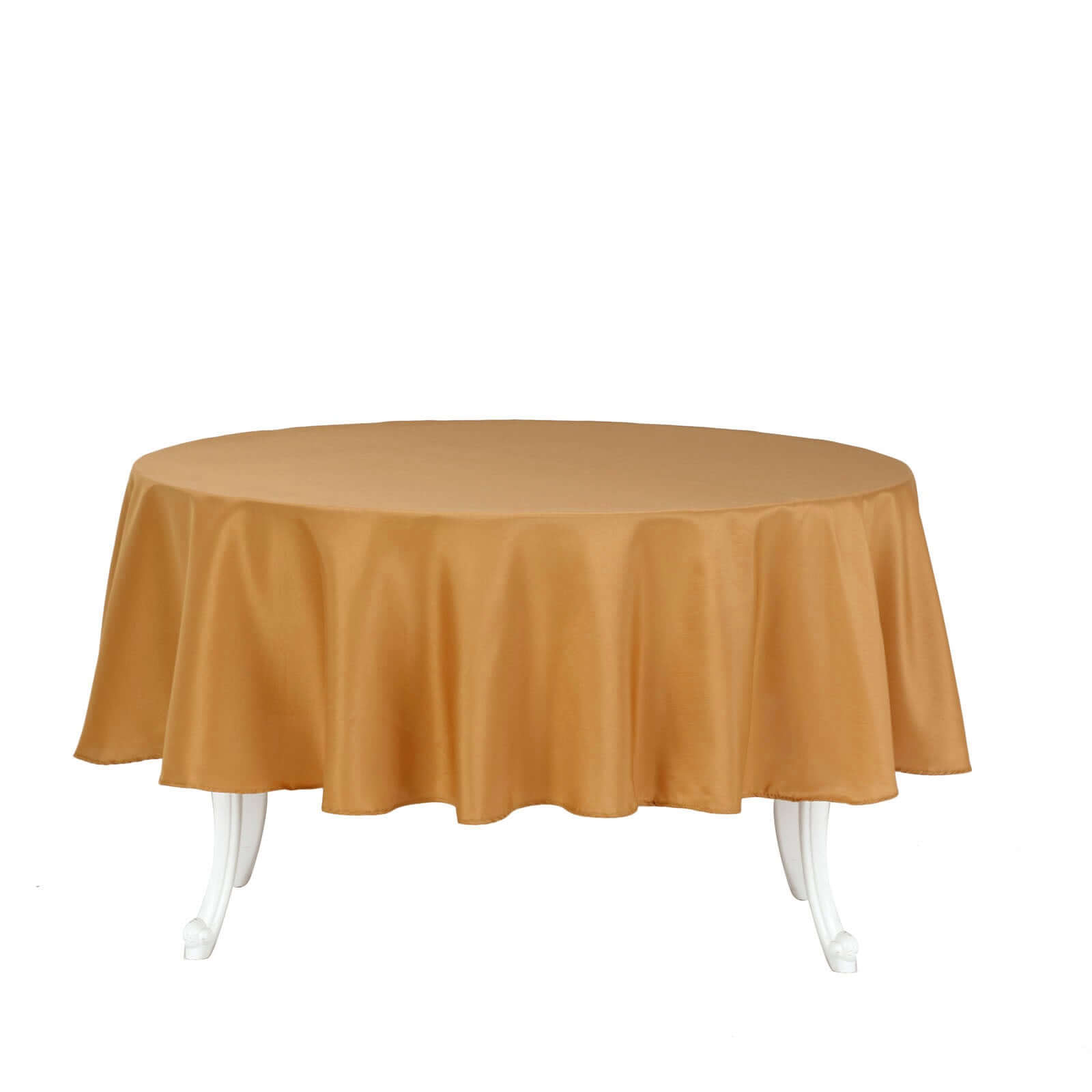 Polyester 90" Round Tablecloth Gold - Stain and Wrinkle-Resistant Table Cover for Party & Gatherings