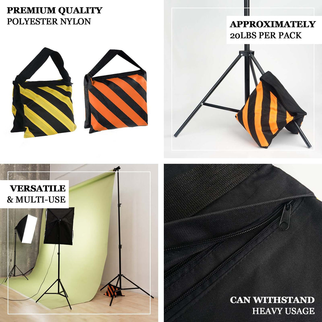 4 Pack Heavy Duty Black Yellow Sand Saddle Bag For Backdrop Stands
