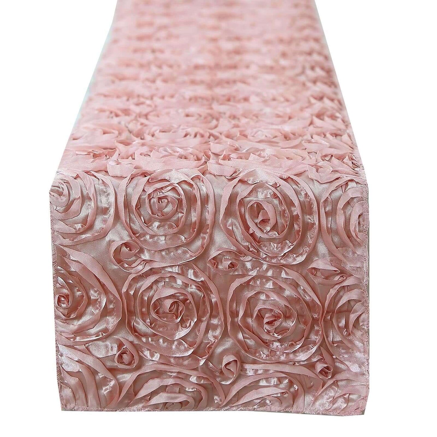 Rosette Satin 14"x108" Table Runner Dusty Rose - Grandiose Design