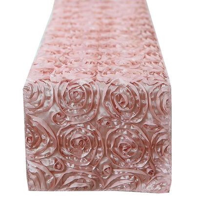 Rosette Satin 14"x108" Table Runner Dusty Rose - Grandiose Design