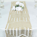 Sequin 12"x108" Table Runner Champagne - Diamond Glitz Design