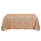 Sequin 90"x156" Rectangle Tablecloth Matte Champagne - Seamless Big Payette Table Cover