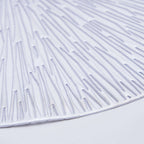 6-Pack Dining Table Mats Spiked Design Silver - Vinyl Non-Slip Surface with Modern Appeal 15"