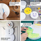 12 Pack 8" White StyroFoam Disc, DIY Polystyrene Foam Craft Supplies