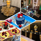 Mesh Polyester 108" Table Runner Roll Metallic Royal Blue - Distressed Foil Look Disposable Table Decor