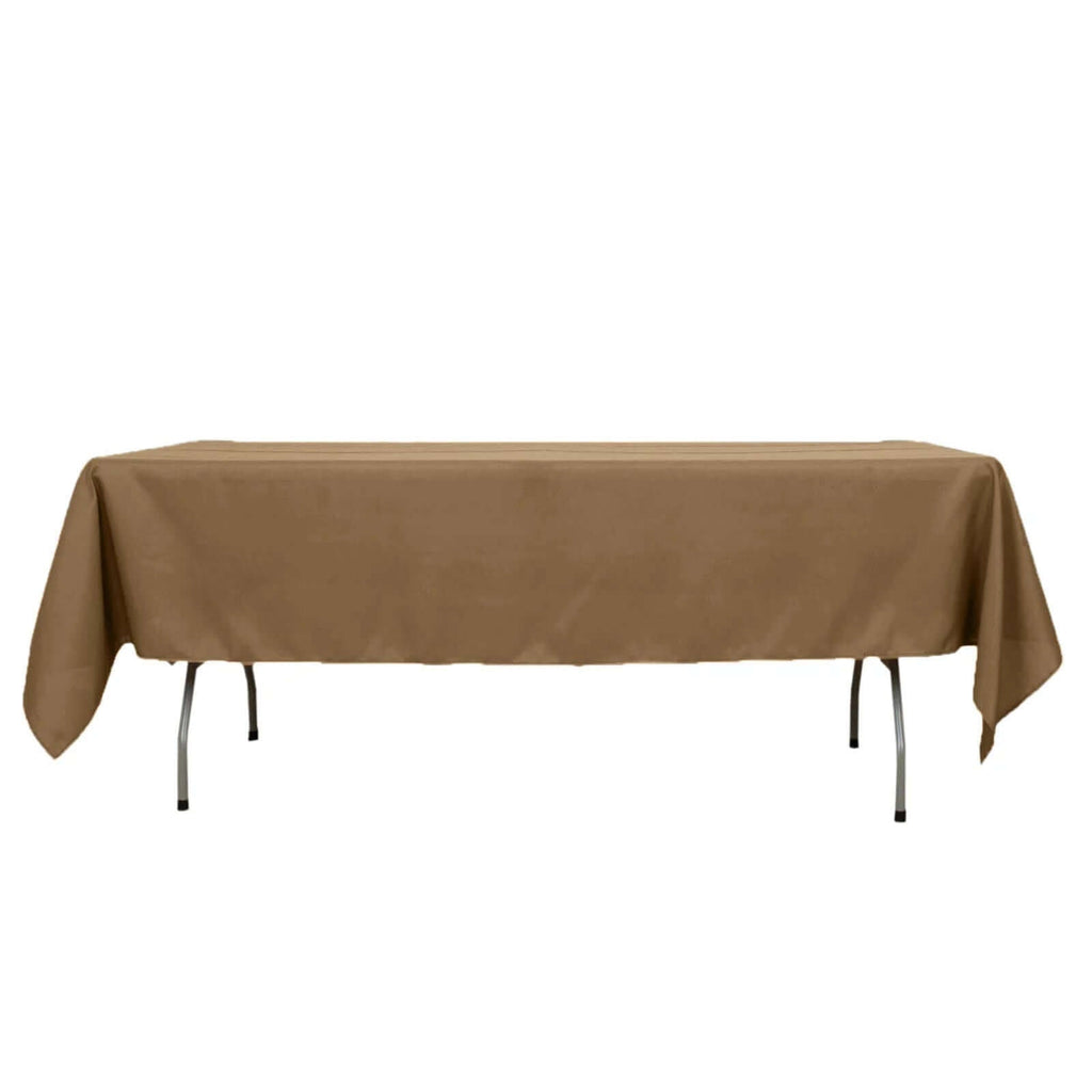 Polyester 60"x102" Rectangle Tablecloth Taupe - Durable and Stylish Table Cover