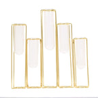 Set of 5 Wedding Centerpieces Gold Frame Conjoined Geometric Design - Test Tube Hydroponic Vases 12"