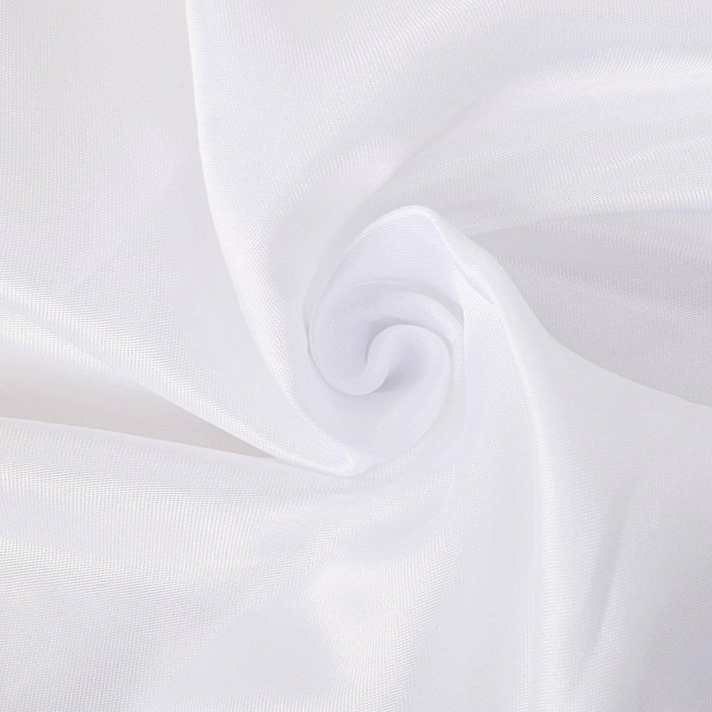 Extra Long Tulle 21ft Table Skirt White with Satin Edge - Table Cover for Baby Showers & Events