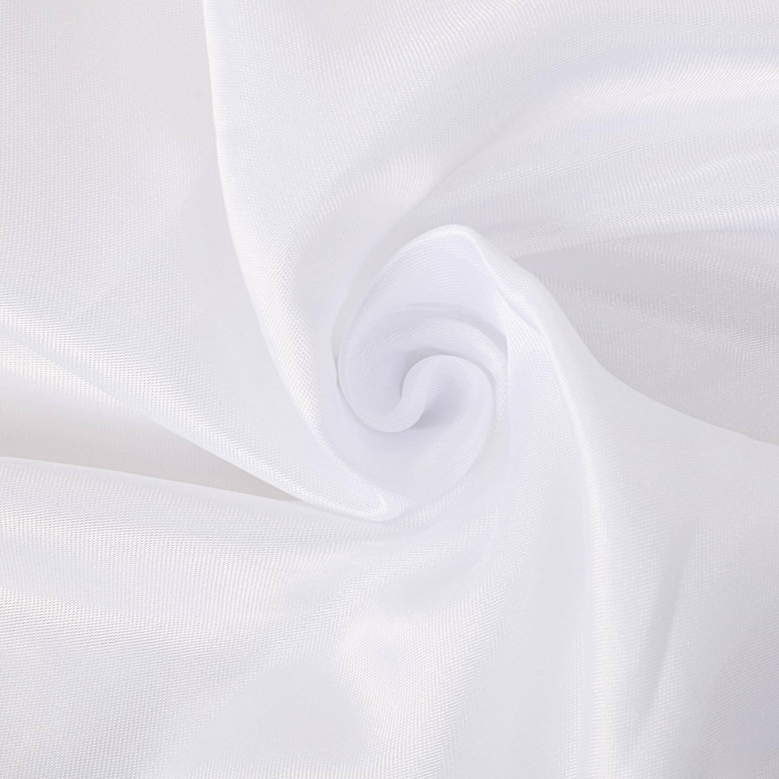 Extra Long Tulle 21ft Table Skirt White with Satin Edge - Table Cover for Baby Showers & Events