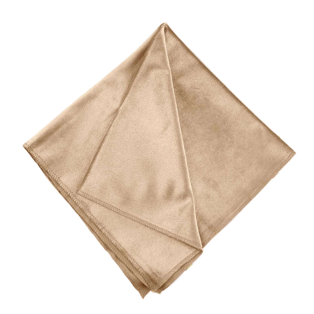 5 Pack Premium Velvet 20"x20" Napkins Champagne - Soft Sheen Finish Cloth Napkins