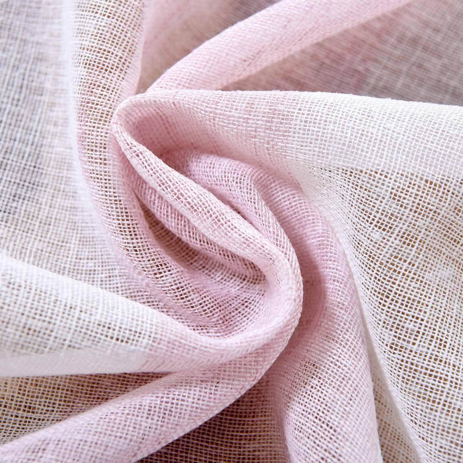 2 Pack White Blush Cabana Print Faux Linen Curtain Panels With Chrome Grommet - 52"x108"