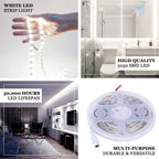 16ft Super Bright Cool White 300 LED Flexible Strip Lights With Adhesive