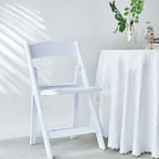 Resin Chair with Vinyl Padded Seat for Folding Use White - Stylish Design for Indoor or Outdoor Weddings & Gatherings