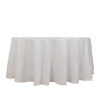 100% Cotton 120" Round Tablecloth White Linen - Seamless, Soft & Breathable Table Cover