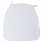 Chiavari Chair Cushion with 1.5" Thick Memory Foam and Ties White - Stylish Removable Cover for Comfort