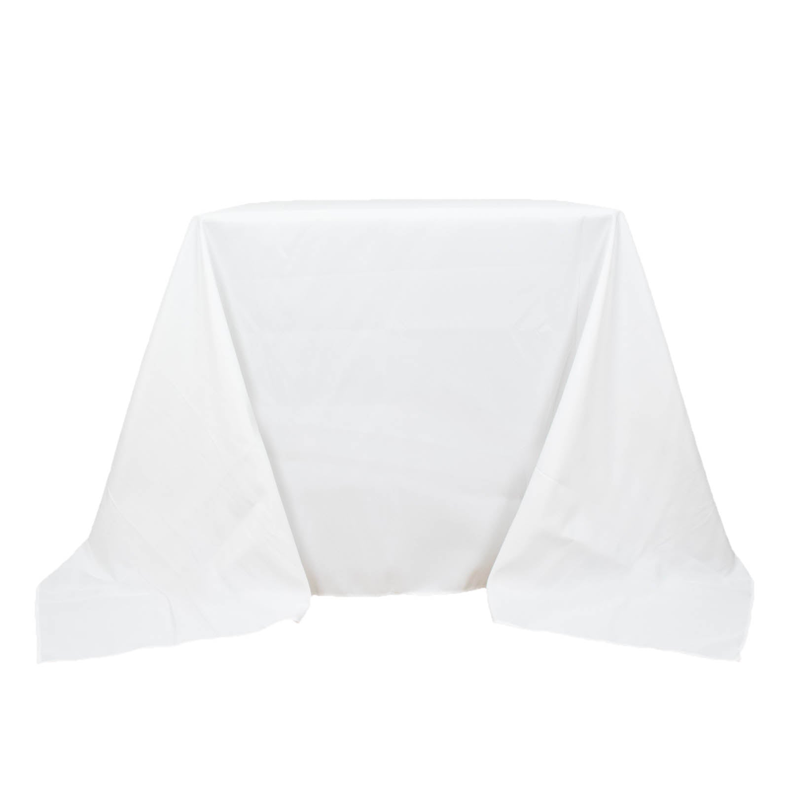 Premium Polyester Square Tablecloth 90"x90" White 220GSM Wrinkle-Resistant Table Cover for Stylish Gatherings