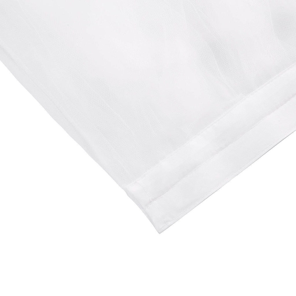 Tulle 21ft Table Skirt White - 4 Layer Pleated Tutu Chic & Soft Event Table Cover