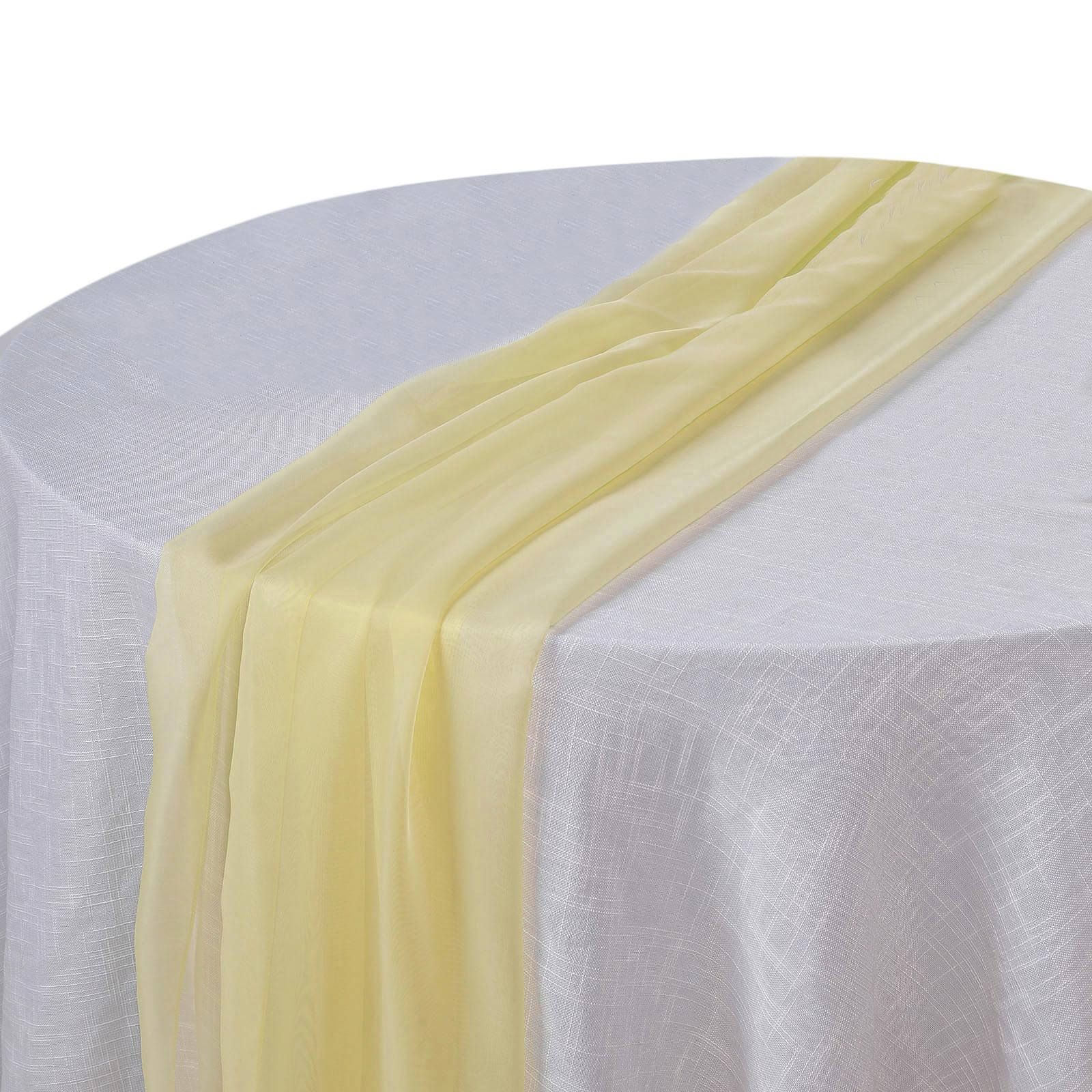Chiffon 6ft Table Runner Yellow - Flowy & Lightweight Table Decor