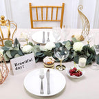 42" Green Artificial Eucalyptus Leaf, Ranunculus Flower Garland Vine