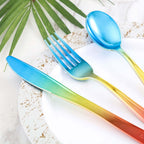 24 Pack - 8" Rainbow Ombre Design Heavy Duty Plastic Knives