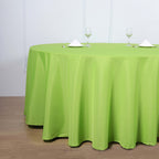 Polyester 120" Round Tablecloth Apple Green - Seamless Wrinkle-Resistant Table Cover