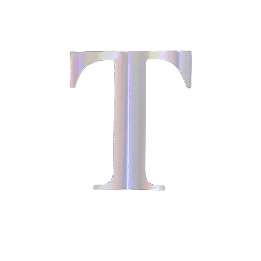 4 Pack 5" Iridescent Alphabet Stickers Banner, Customizable Stick on Letters - T