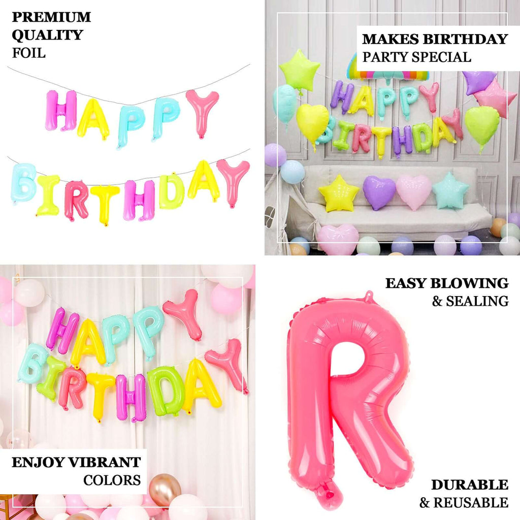 13" Ready-To-Use Colorful "Happy Birthday" Mylar Foil Balloon Banner