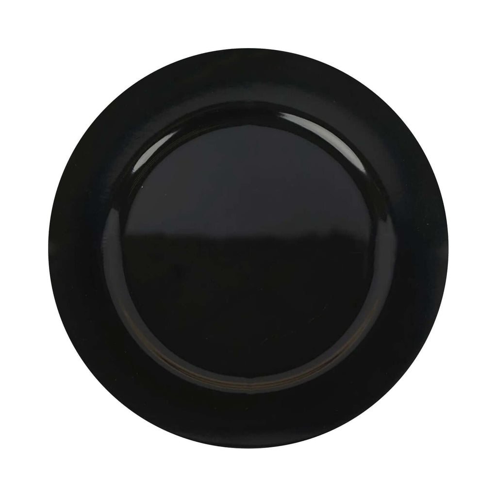6-Pack Acrylic Round Charger Plates 13" in Black, Dinner Party Decor Charger Tableware