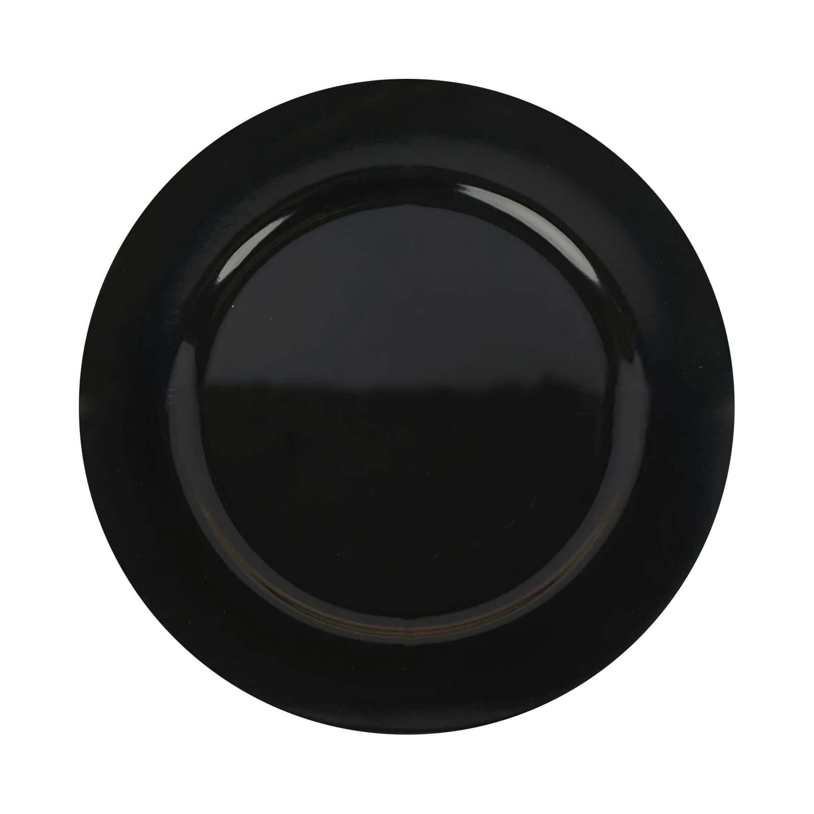 6-Pack Acrylic Round Charger Plates 13" in Black, Dinner Party Decor Charger Tableware