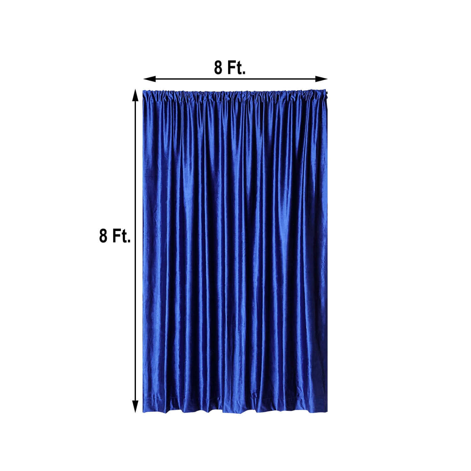 Royal Blue Crushed Velvet Backdrop Curtain â€“ 8ft x 8ft Event Drape with Rod Pocket, Privacy Panel for Photo Booths & Events