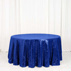 Sequin 120" Round Tablecloth Royal Blue - Seamless Glittering Table Cover