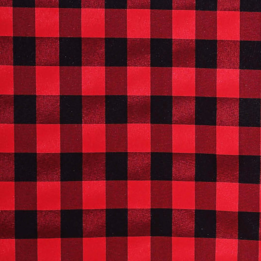 5 Pack Polyester 15"x15" Napkins Black/Red Buffalo Plaid Gingham Style Cloth Napkins