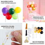 14 Pcs Balloon Cake Topper Clear, Gold, Red and White - Whimsical Clustered Mini Garland Cake Inserts DIY Party Decorations
