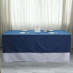 Polyester 90"x132" Rectangle Tablecloth Dark Denim Blue - Seamless Faux Denim Design for Classy Celebrations