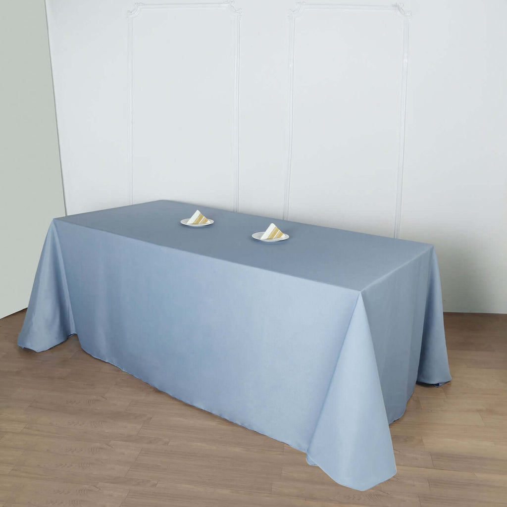 Polyester 90"x156" Rectangle Tablecloth Dusty Blue - Seamless Wrinkle-Resistant Table Cover