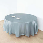 Satin 108" Round Tablecloth Dusty Blue - Smooth and Lustrous Table Cover