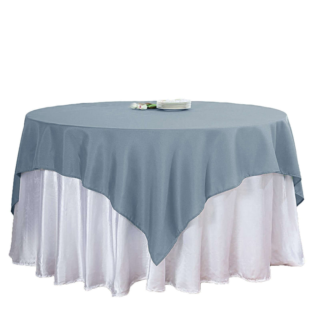 Polyester 54"x54" Table Overlay Square Tablecloth Dusty Blue - Wrinkle-Resistant & Durable Table Cover