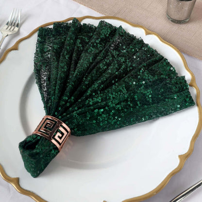 Sequin 20"x20" Napkin Hunter Emerald Green - Shimmering Dinner Napkin