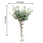 2 Bushes 19" Frosted Green Artificial Eucalyptus Branch Bouquet Plants
